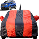 Autofact Ecosport Car Cover - EasyShield - Car Body Cover for Ford Ecosport - With Mirror Pockets, Triple Stitched, Bottom Fully Elastic, Adjustable Belt and Buckle (Red Blue Stripes)