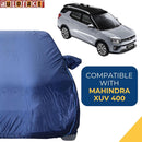 Autofact XUV 400 Car Cover - CoreProtect - Water Resistant Car Body Cover for Mahindra XUV 400 - With Mirror Pockets, Triple Stitched, Bottom Fully Elastic, Adjustable Belt and Buckle (Navy 210D)