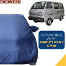 Autofact Van / Omni Car Cover - CoreProtect - Water Resistant Car Body Cover for Maruti Van / Omni - With Mirror Pockets, Triple Stitched, Bottom Fully Elastic, Adjustable Belt and Buckle (Navy 210D)