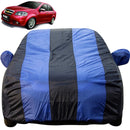 Autofact Aveo Car Cover - EasyShield - Car Body Cover for Chevrolet Aveo - With Mirror Pockets, Triple Stitched, Bottom Fully Elastic, Adjustable Belt and Buckle (Royal Blue Stripes)