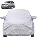 Autofact Santro Xing Car Cover - FlexGuard - Waterproof Car Body Cover for Hyundai Santro Xing - With Mirror Pockets, Triple Stitched, Bottom Fully Elastic, Adjustable Belt and Buckle (Silver)