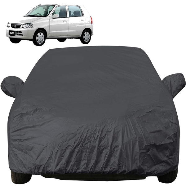 Autofact Alto Old Model Car Cover - EasyShield - Car Body Cover for Maruti Alto Old Model - With Mirror Pockets, Triple Stitched, Bottom Fully Elastic, Adjustable Belt and Buckle (Grey 190T)