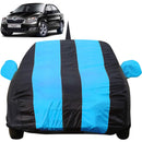 Autofact Rapid Car Cover - EasyShield - Car Body Cover for Skoda Rapid - With Mirror Pockets, Triple Stitched, Bottom Fully Elastic, Adjustable Belt and Buckle (Teak Blue Stripes)