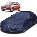 Autofact Palio Car Cover - EasyShield - Car Body Cover for Fiat Palio - With Mirror Pockets, Triple Stitched, Bottom Fully Elastic, Adjustable Belt and Buckle (Navy 190T)