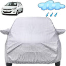 Autofact i10 Car Cover - FlexGuard - Waterproof Car Body Cover for Hyundai i10 - With Mirror Pockets, Triple Stitched, Bottom Fully Elastic, Adjustable Belt and Buckle (Silver)