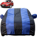 Autofact Spark Car Cover - EasyShield - Car Body Cover for Chevrolet Spark - With Mirror Pockets, Triple Stitched, Bottom Fully Elastic, Adjustable Belt and Buckle (Royal Blue Stripes)