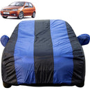 Autofact Palio Car Cover - EasyShield - Car Body Cover for Fiat Palio - With Mirror Pockets, Triple Stitched, Bottom Fully Elastic, Adjustable Belt and Buckle (Royal Blue Stripes)