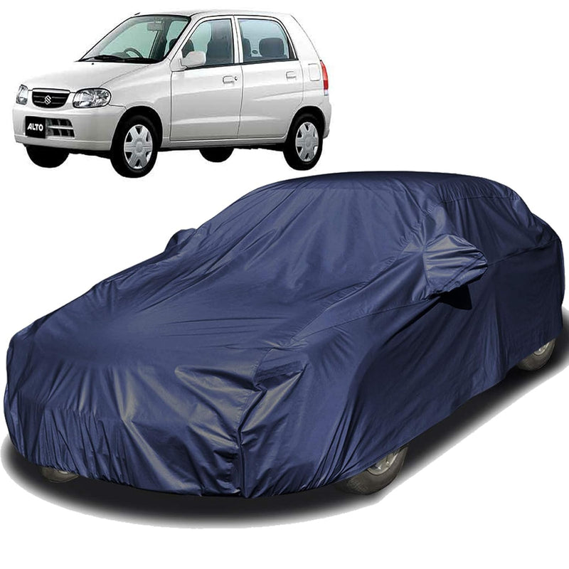 Autofact Alto Old Model Car Cover - EasyShield - Car Body Cover for Maruti Alto Old Model - With Mirror Pockets, Triple Stitched, Bottom Fully Elastic, Adjustable Belt and Buckle (Navy 190T)