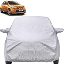 Autofact Micra Car Cover - FlexGuard - Waterproof Car Body Cover for Nissan Micra - With Mirror Pockets, Triple Stitched, Bottom Fully Elastic, Adjustable Belt and Buckle (Silver)