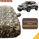 Autofact Kicks Car Cover - TearTough - Dog Proof / Waterproof Car Body Cover for Nissan Kicks - With Mirror Pockets, Triple Stitched, Bottom Fully Elastic, Adjustable Belt and Buckle (Jungle Print 4x4)