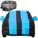 Autofact Van / Omni Car Cover - EasyShield - Car Body Cover for Maruti Van / Omni - With Mirror Pockets, Triple Stitched, Bottom Fully Elastic, Adjustable Belt and Buckle (Teak Blue Stripes)