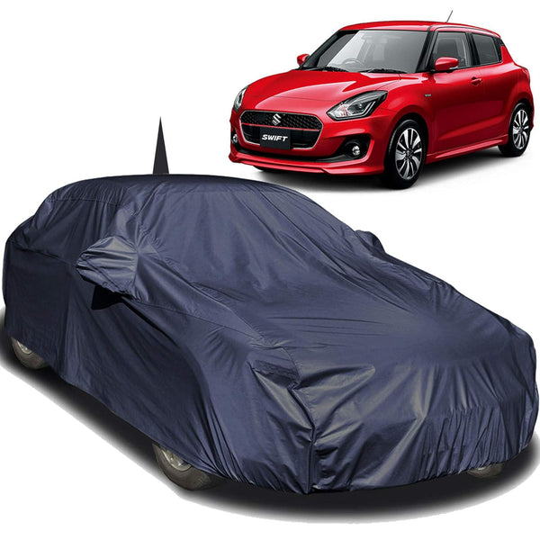 Autofact Swift Car Cover - EasyShield - Car Body Cover for Maruti Swift - With Mirror Pockets, Triple Stitched, Bottom Fully Elastic, Adjustable Belt and Buckle (Navy 190T)