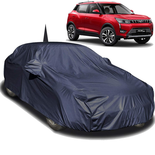 Autofact XUV 300 Car Cover - EasyShield - Car Body Cover for Mahindra XUV 300 - With Mirror Pockets, Triple Stitched, Bottom Fully Elastic, Adjustable Belt and Buckle (Navy 190T)