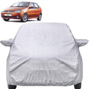 Autofact Palio Car Cover - FlexGuard - Waterproof Car Body Cover for Fiat Palio - With Mirror Pockets, Triple Stitched, Bottom Fully Elastic, Adjustable Belt and Buckle (Silver)