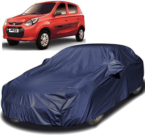 Autofact Alto 800 Car Cover - EasyShield - Car Body Cover for Maruti Alto 800 - With Mirror Pockets, Triple Stitched, Bottom Fully Elastic, Adjustable Belt and Buckle (Navy 190T)