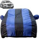 Autofact Cruze Car Cover - EasyShield - Car Body Cover for Chevrolet Cruze - With Mirror Pockets, Triple Stitched, Bottom Fully Elastic, Adjustable Belt and Buckle (Royal Blue Stripes)