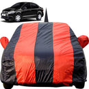 Autofact Vento Car Cover - EasyShield - Car Body Cover for Volkswagen Vento - With Mirror Pockets, Triple Stitched, Bottom Fully Elastic, Adjustable Belt and Buckle (Red Blue Stripes)