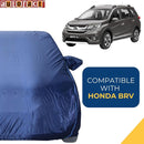 Autofact BRV Car Cover - CoreProtect - Water Resistant Car Body Cover for Honda BRV - With Mirror Pockets, Triple Stitched, Bottom Fully Elastic, Adjustable Belt and Buckle (Navy 210D)