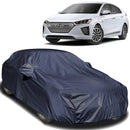 Autofact Ioniq Car Cover - EasyShield - Car Body Cover for Hyundai Ioniq - With Mirror Pockets, Triple Stitched, Bottom Fully Elastic, Adjustable Belt and Buckle (Navy 190T)