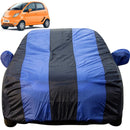 Autofact Nano Car Cover - EasyShield - Car Body Cover for Tata Nano - With Mirror Pockets, Triple Stitched, Bottom Fully Elastic, Adjustable Belt and Buckle (Royal Blue Stripes)