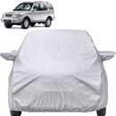 Autofact Safari Car Cover - FlexGuard - Waterproof Car Body Cover for Tata Safari - With Mirror Pockets, Triple Stitched, Bottom Fully Elastic, Adjustable Belt and Buckle (Silver)