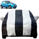 Autofact Astar Car Cover - EasyShield - Car Body Cover for Maruti Astar - With Mirror Pockets, Triple Stitched, Bottom Fully Elastic, Adjustable Belt and Buckle (White Blue Stripes)