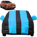 Autofact Astor Car Cover - EasyShield - Car Body Cover for MG Astor - With Mirror Pockets, Triple Stitched, Bottom Fully Elastic, Adjustable Belt and Buckle (Teak Blue Stripes)