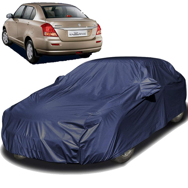 Autofact Swift Dzire Old Model Car Cover - EasyShield - Car Body Cover for Maruti Swift Dzire Old Model - With Mirror Pockets, Triple Stitched, Bottom Fully Elastic, Adjustable Belt and Buckle (Navy 190T)