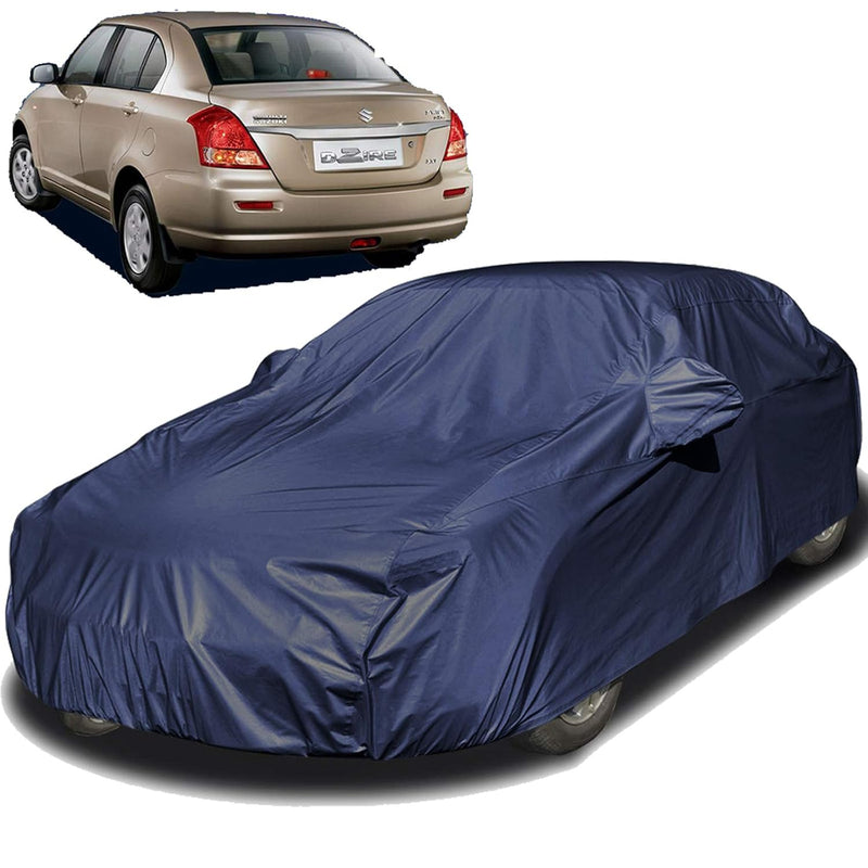 Autofact Swift Dzire Old Model Car Cover - EasyShield - Car Body Cover for Maruti Swift Dzire Old Model - With Mirror Pockets, Triple Stitched, Bottom Fully Elastic, Adjustable Belt and Buckle (Navy 190T)