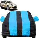 Autofact Mobilio Car Cover - EasyShield - Car Body Cover for Honda Mobilio - With Mirror Pockets, Triple Stitched, Bottom Fully Elastic, Adjustable Belt and Buckle (Teak Blue Stripes)