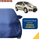 Autofact Mobilio Car Cover - CoreProtect - Water Resistant Car Body Cover for Honda Mobilio - With Mirror Pockets, Triple Stitched, Bottom Fully Elastic, Adjustable Belt and Buckle (Navy 210D)