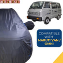 Autofact Van / Omni Car Cover - CoreProtect - Water Resistant Car Body Cover for Maruti Van / Omni - With Mirror Pockets, Triple Stitched, Bottom Fully Elastic, Adjustable Belt and Buckle (Grey 210D)