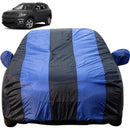 Autofact Compass Car Cover - EasyShield - Car Body Cover for Jeep Compass - With Mirror Pockets, Triple Stitched, Bottom Fully Elastic, Adjustable Belt and Buckle (Royal Blue Stripes)