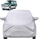 Autofact Qualis Car Cover - FlexGuard - Waterproof Car Body Cover for Toyota Qualis - With Mirror Pockets, Triple Stitched, Bottom Fully Elastic, Adjustable Belt and Buckle (Silver)