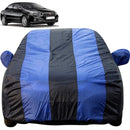 Autofact Linea Car Cover - EasyShield - Car Body Cover for Fiat Linea - With Mirror Pockets, Triple Stitched, Bottom Fully Elastic, Adjustable Belt and Buckle (Royal Blue Stripes)