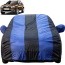 Autofact Duster Car Cover - EasyShield - Car Body Cover for Renaults Duster - With Mirror Pockets, Triple Stitched, Bottom Fully Elastic, Adjustable Belt and Buckle (Royal Blue Stripes)