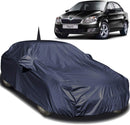 Autofact Rapid Car Cover - EasyShield - Car Body Cover for Skoda Rapid - With Mirror Pockets, Triple Stitched, Bottom Fully Elastic, Adjustable Belt and Buckle (Navy 190T)