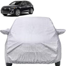 Autofact Q5 Car Cover - FlexGuard - Waterproof Car Body Cover for Audi Q5 - With Mirror Pockets, Triple Stitched, Bottom Fully Elastic, Adjustable Belt and Buckle (Silver)