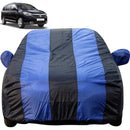 Autofact Lodgy Car Cover - EasyShield - Car Body Cover for Renaults Lodgy - With Mirror Pockets, Triple Stitched, Bottom Fully Elastic, Adjustable Belt and Buckle (Royal Blue Stripes)