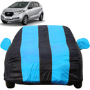 Autofact Redi Go Car Cover - EasyShield - Car Body Cover for Nissan Redi Go - With Mirror Pockets, Triple Stitched, Bottom Fully Elastic, Adjustable Belt and Buckle (Teak Blue Stripes)