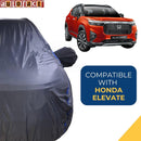 Autofact Elevate Car Cover - CoreProtect - Water Resistant Car Body Cover for Honda Elevate - With Mirror Pockets, Triple Stitched, Bottom Fully Elastic, Adjustable Belt and Buckle (Grey 210D)