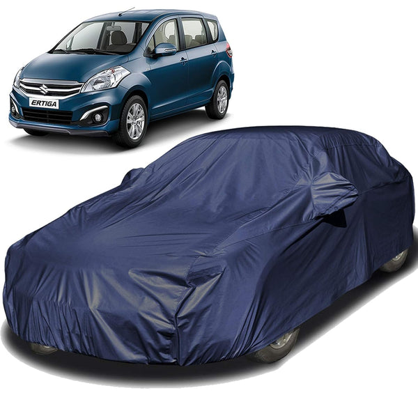 Autofact Ertiga Car Cover - EasyShield - Car Body Cover for Maruti Ertiga - With Mirror Pockets, Triple Stitched, Bottom Fully Elastic, Adjustable Belt and Buckle (Navy 190T)