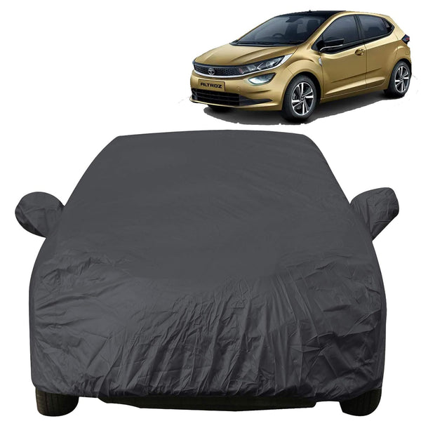 Autofact Altroz Car Cover - EasyShield - Car Body Cover for Tata Altroz - With Mirror Pockets, Triple Stitched, Bottom Fully Elastic, Adjustable Belt and Buckle (Grey 190T)