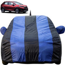 Autofact WRV Car Cover - EasyShield - Car Body Cover for Honda WRV - With Mirror Pockets, Triple Stitched, Bottom Fully Elastic, Adjustable Belt and Buckle (Royal Blue Stripes)