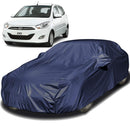 Autofact i10 Car Cover - EasyShield - Car Body Cover for Hyundai i10 - With Mirror Pockets, Triple Stitched, Bottom Fully Elastic, Adjustable Belt and Buckle (Navy 190T)