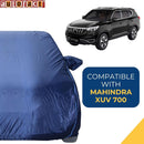 Autofact Xuv 700 Car Cover - CoreProtect - Water Resistant Car Body Cover for Mahindra Xuv 700 - With Mirror Pockets, Triple Stitched, Bottom Fully Elastic, Adjustable Belt and Buckle (Navy 210D)