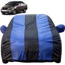 Autofact Indigo Car Cover - EasyShield - Car Body Cover for Tata Indigo - With Mirror Pockets, Triple Stitched, Bottom Fully Elastic, Adjustable Belt and Buckle (Royal Blue Stripes)