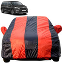 Autofact Carnival Car Cover - EasyShield - Car Body Cover for Kia Carnival - With Mirror Pockets, Triple Stitched, Bottom Fully Elastic, Adjustable Belt and Buckle (Red Blue Stripes)