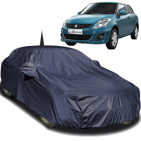 Autofact Swift Dzire 2012 to 2016 Car Cover - EasyShield - Car Body Cover for Maruti Swift Dzire 2012 to 2016 - With Mirror Pockets, Triple Stitched, Bottom Fully Elastic, Adjustable Belt and Buckle (Navy 190T)