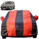 Autofact Rumion Car Cover - EasyShield - Car Body Cover for Toyota Rumion - With Mirror Pockets, Triple Stitched, Bottom Fully Elastic, Adjustable Belt and Buckle (Red Blue Stripes)